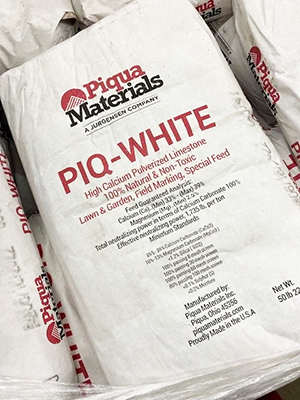 Piq-White Field Chalk 50 lb Bag - 60 per pallet - Athletic Field Care